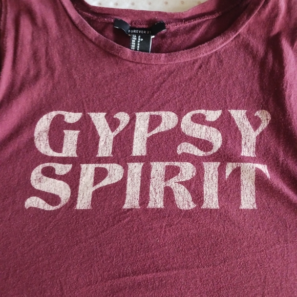 💙Gypsy Spirit maroon crop top that ties on each side, size small - Picture 9 of 13